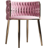 Wooden Twist Endorse Soft Velvet Upholstery Makeup Lounge Chair with Metal Legs Modern Dining Chair for Home and Office - Wooden Twist UAE